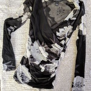 INC ruched floral top